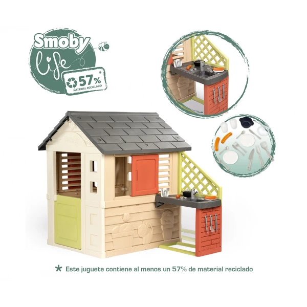 SMOBY LIFE ΣΠΙΤΑΚΙ NATURE PLAYHOUSE ΚΑΙ ΚΟΥΖΙΝΑ