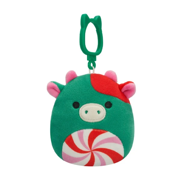 SQUISHMALLOWS-XMAS - KEYCHAIN PLUSH 9 cm W1 - RUBEN THE PEPPERMINT COW