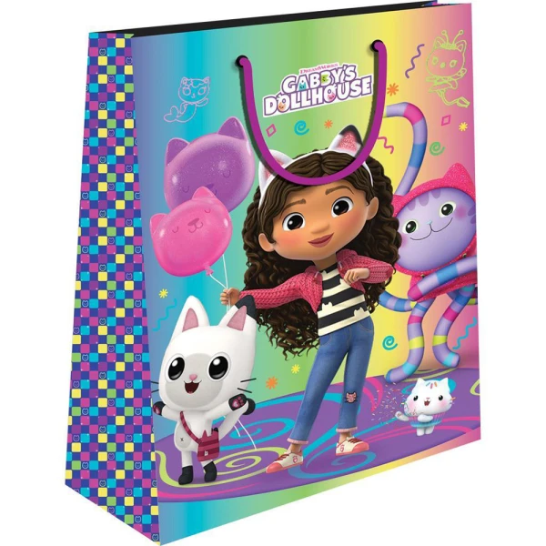 PAPER GIFT BAG 18X11X23 cm GABBYS DOLLHOUSE - 2 DESIGNS