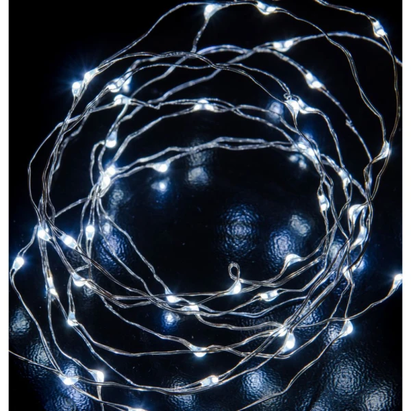 ΧΡΙΣΤΟΥΓΕΝΝΙΑΤΙΚΑ ΦΩΤΑΚΙΑ 100 LED MICRO-LED 5 MΕΤΡΑ ΑΣΗΜΙ ΨΥΧΡΟ ΛΕΥΚΟ