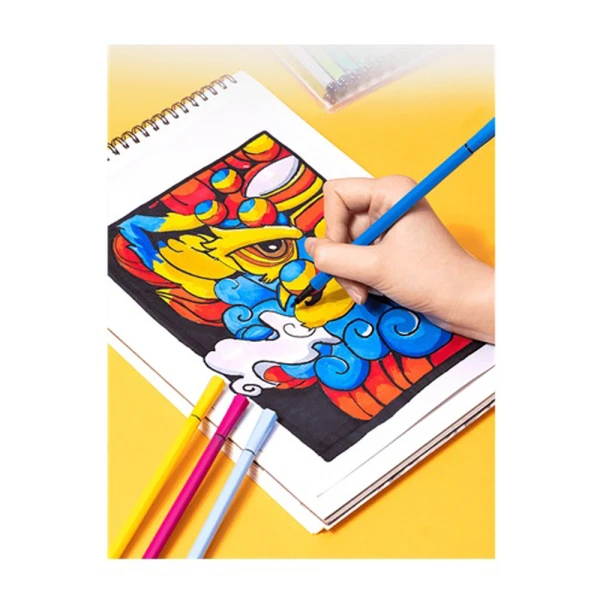 DELI TRIANGULAR WASHABLE COLORUN MARKERS 12 COLOURS 1-1.2mm