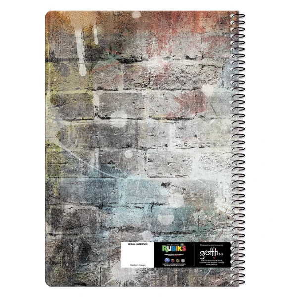 SPIRAL NOTEBOOK 17X25 cm 2 SUBJECTS RUBIKS - 3 DESIGNS