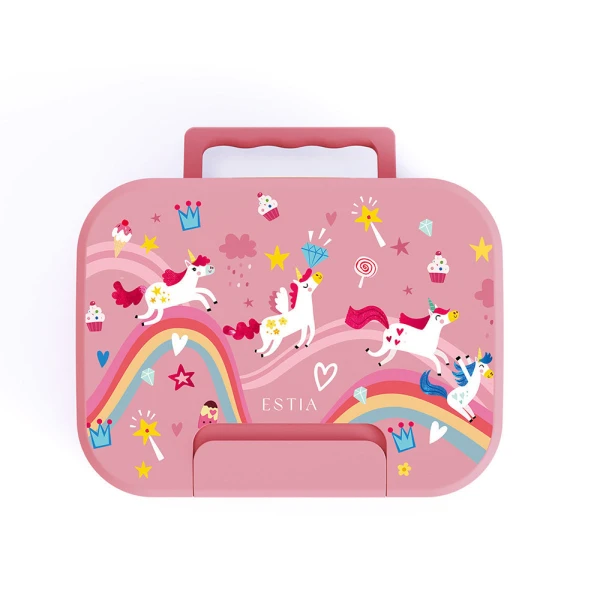 LUNCH BOX SAVE THE AEGEAN 750ml 2 STAINLESS STEEL REMOVABLE COMPARTMENTS RAINBOW DREAMS