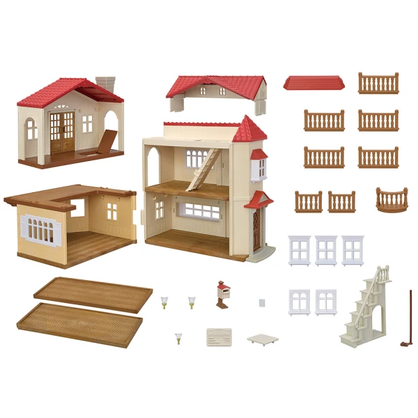 THE SYLVANIAN FAMILIES ΕΞΟΧΙΚΟ ΣΠΙΤΙ ΜΕ ΚΟΚΙΝΗ ΣΚΕΠΗ ΚΑΙ ΚΡΥΦΟ ΔΩΜΑΤΙΟ ΣΤΗΝ ΣΟΦΙΤΑ