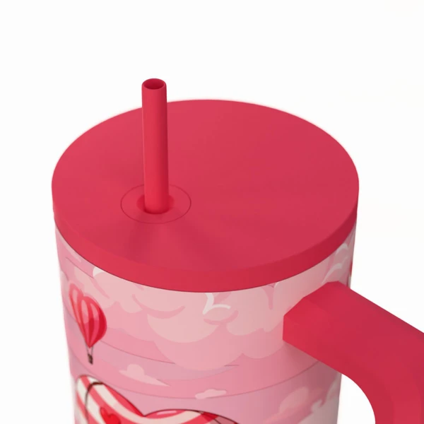 ESTIA HOME ART ΘΕΡΜΟΣ STRAW TUMBLER XL 900ml - LOVE ASCEND