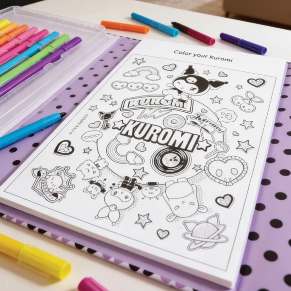 HAPPIHOBBI ART JOURNAL NEON ΜΑΡΚΑΔΟΡΟΙ KUROMI ΓΙΑ 9+ ΧΡΟΝΩΝ