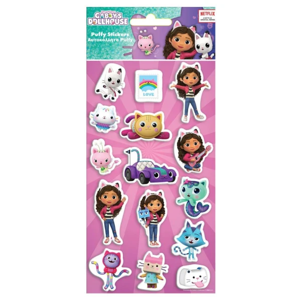 PUFFY STICKERS 10X22 cm - GABBY\'S DOLLHOUSE