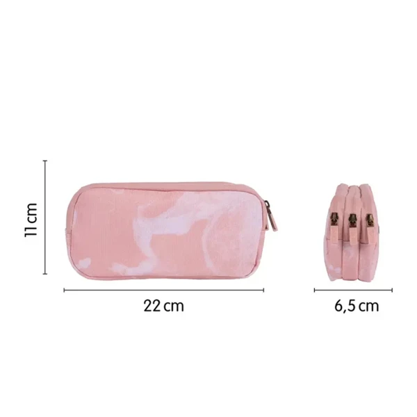 MILAN PENCIL CASE WITH 3 COMPARTMENTS 22X11X6.5 cm LAVA SERIES PINK