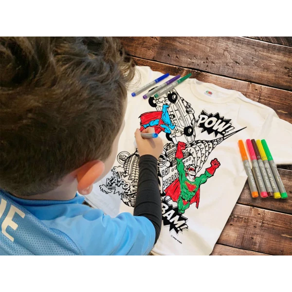 SPLAT PLANET ΠΛΕΝΟΜΕΝΟ T-SHIRT ΖΩΓΡΑΦΙΚΗΣ SUPER HEROES ΜΕ ΜΑΡΚΑΔΟΡΟΥΣ (5-6 ΕΤΩΝ)