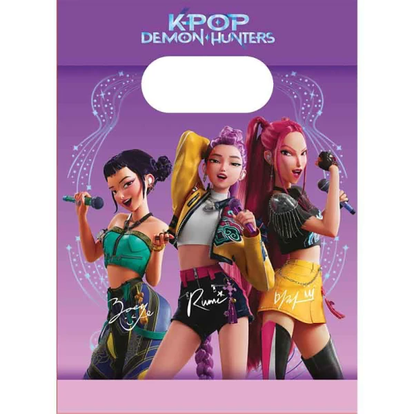 ΧΑΡΤΙΝΗ ΤΣΑΝΤΑ ΔΩΡΟΥ K-POP DEMON HUNTERS 4 τεμ.