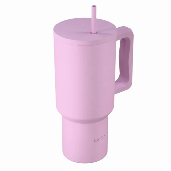 ESTIA HOME ART ΘΕΡΜΟΣ STRAW TUMBLER XL 900ml - LAVENDER