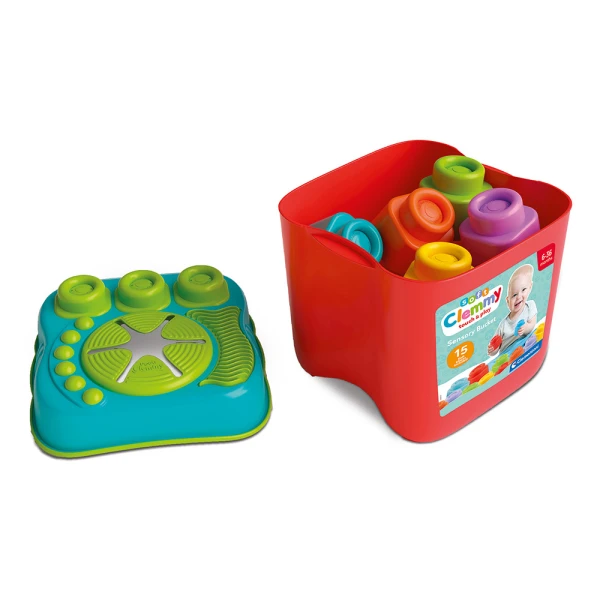 SOFT CLEMMY SET WITH 15 SOFT BLOCKS & SENSORY BUCKET FOR 6-36 MONTHS