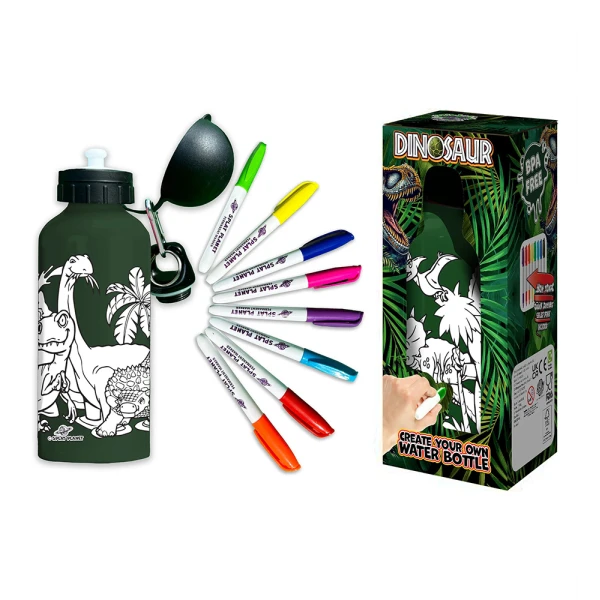 SPLAT PLANET ΠΑΙΔΙΚΟ ΠΑΓΟΥΡΙ ΑΛΟΥΜΙΝΙΟΥ ΖΩΓΡΑΦΙΚΗΣ DINOSAUR 600ml ΜΕ ΑΝΕΞΙΤΗΛΟΥΣ ΜΑΡΚΑΔΟΡΟΥΣ