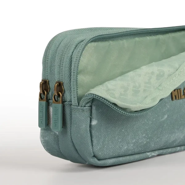 MILAN PENCIL CASE WITH 3 COMPARTMENTS 22X11X6.5 cm LAVA SERIES GREEN