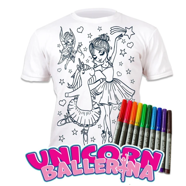 SPLAT PLANET ΠΛΕΝΟΜΕΝΟ T-SHIRT ΖΩΓΡΑΦΙΚΗΣ UNICORN BALLERINA ΜΕ ΜΑΡΚΑΔΟΡΟΥΣ (3-4 ΕΤΩΝ)