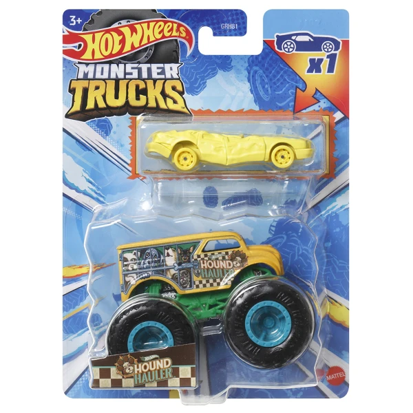 HOT WHEELS ΟΧΗΜΑ MONSTER TRUCKS ΜΕ ΑΥΤΟΚΙΝΗΤΑΚΙ - HOUND HAULER