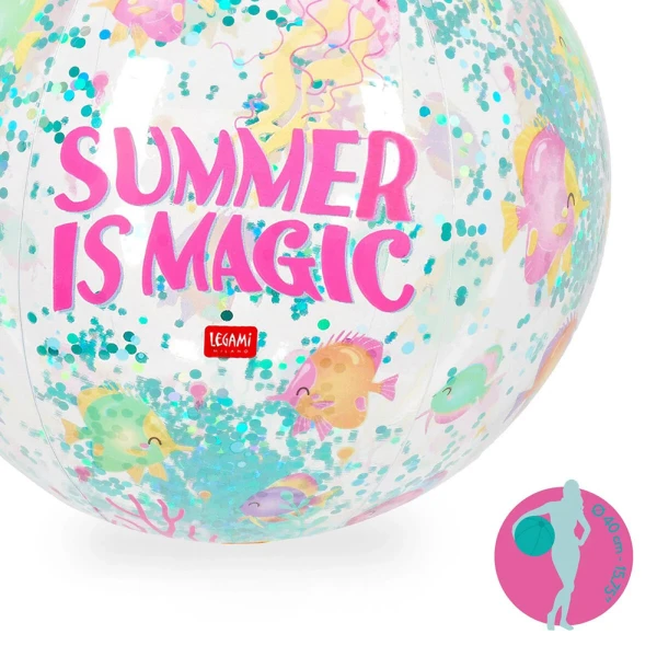 LEGAMI ΜΠΑΛΑ ΠΑΡΑΛΙΑΣ 40 εκ. GLITTER SUMMER IS MAGIC