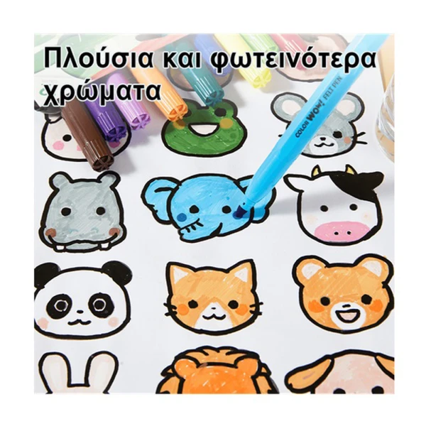 DELI ΜΑΡΚΑΔΟΡΟΙ WASHABLE JUMBO 12 ΧΡΩΜΑΤΑ COLOR WOW