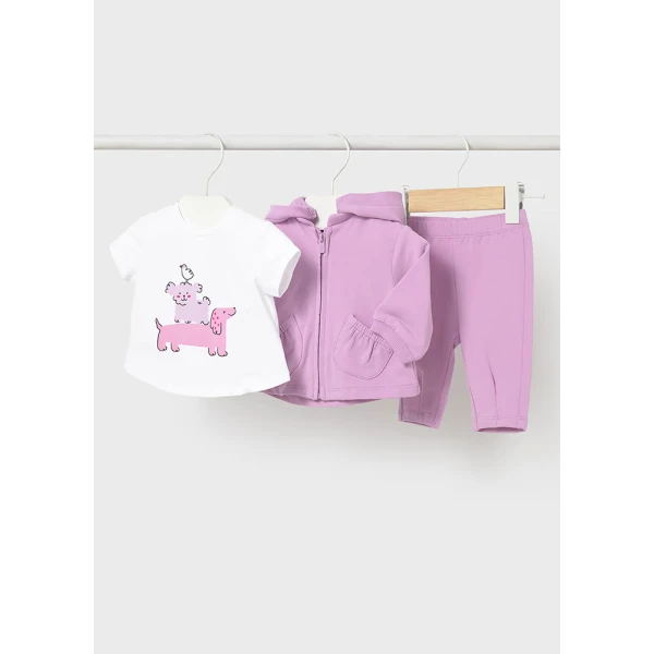 MAYORAL HOODED TRACKSUIT 3 PIECES LILAC 