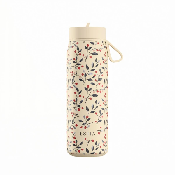 ESTIA HOME ART THERMOS PULSE SAVE THE AEGEAN 500ml BLOOM BEIGE