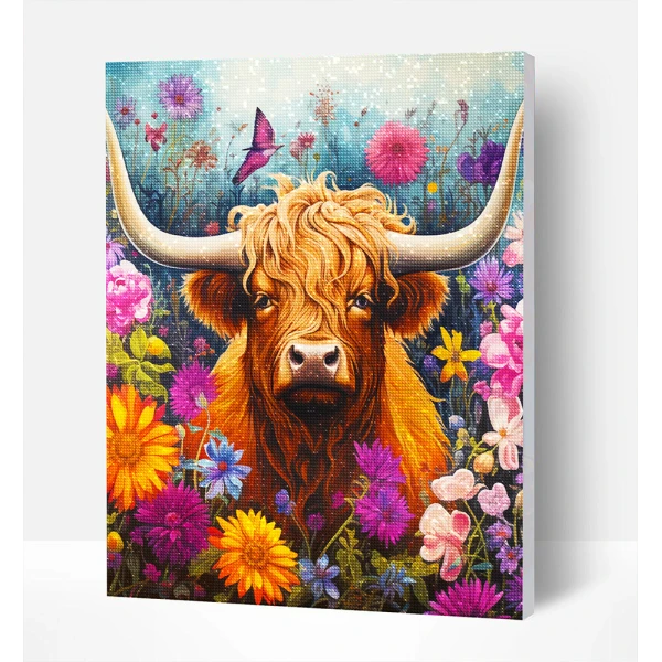 SPLAT PLANET ΣΕΤ DIAMOND PAINTING ΣΕ ΚΑΜΒΑ ΜΕ ΤΕΛΑΡΟ 30Χ40 εκ. HIGHLAND COW