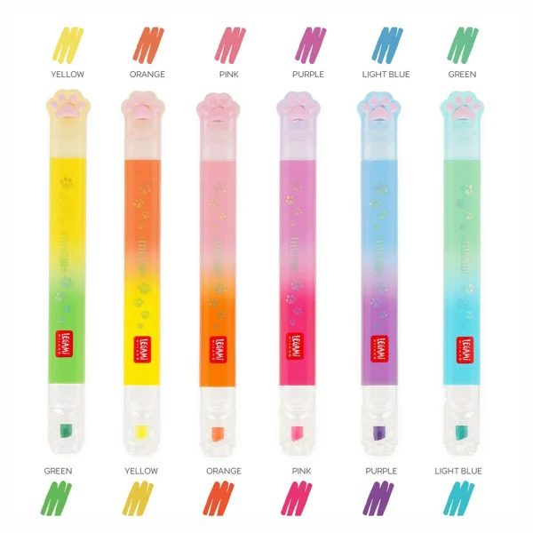 LEGAMI DUAL TIP HIGHLIGHTERS KITTY - 6 COLOURS
