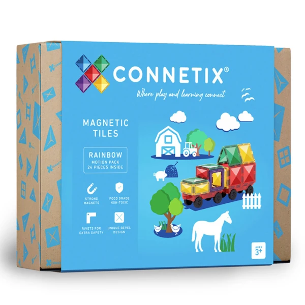 CONNETIX ΜΑΓΝΗΤΙΚΑ ΤΟΥΒΛΑΚΙΑ RAINBOW MOTION PACK 24 τεμ.