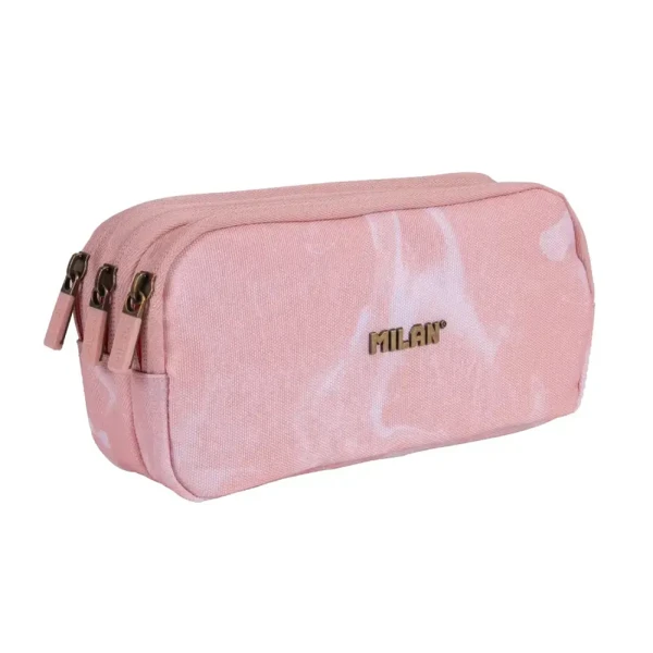 MILAN PENCIL CASE WITH 3 COMPARTMENTS 22X11X6.5 cm LAVA SERIES PINK