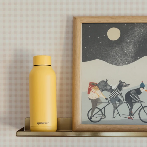 QUOKKA STAINLESS STEEL ΜΠΟΥΚΑΛΙ ΘΕΡΜΟΣ SOLID 510ml - LIGHT YELLOW