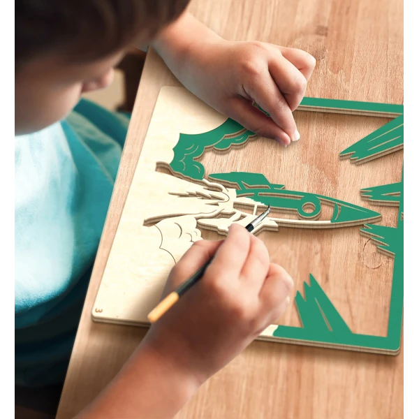 SPLAT PLANET WOODEN ART CRAFT KIT SPACESHIP