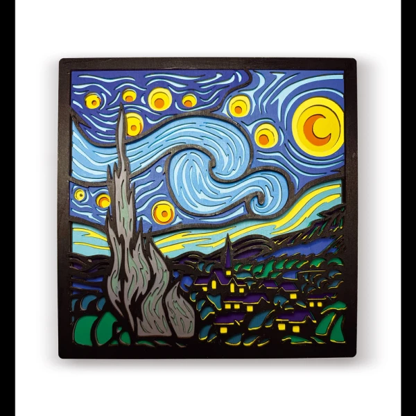 SPLAT PLANET ΞΥΛΙΝΟ ΣΕΤ ΧΕΙΡΟΤΕΧΝΙΑΣ STARRY NIGHT WOOD ART 25X25εκ.