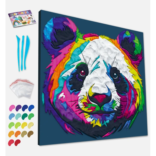 SPLAT PLANET ΣΕΤ ΖΩΓΡΑΦΙΚΗΣ ΜΕ ΠΗΛΟ ΣΕ ΚΑΜΒΑ 30X30 εκ. PANDA
