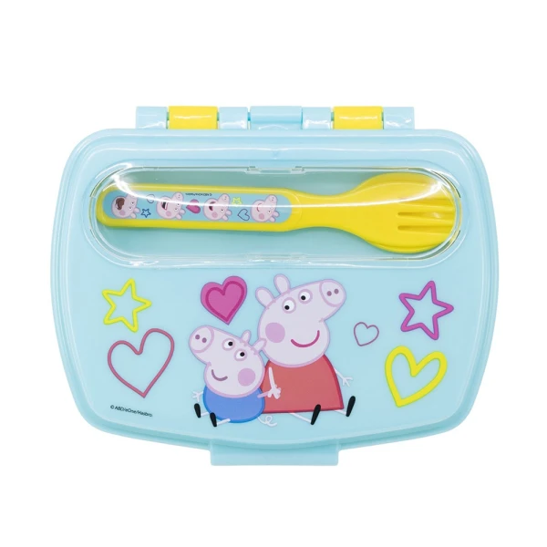 ΔΟΧΕΙΟ ΦΑΓΗΤΟΥ ΓΙΑ SANDWICH PEPPA PIG ΜΕ ΚΟΥΤΑΛΙ ΚΑΙ ΠΗΡΟΥΝΙ