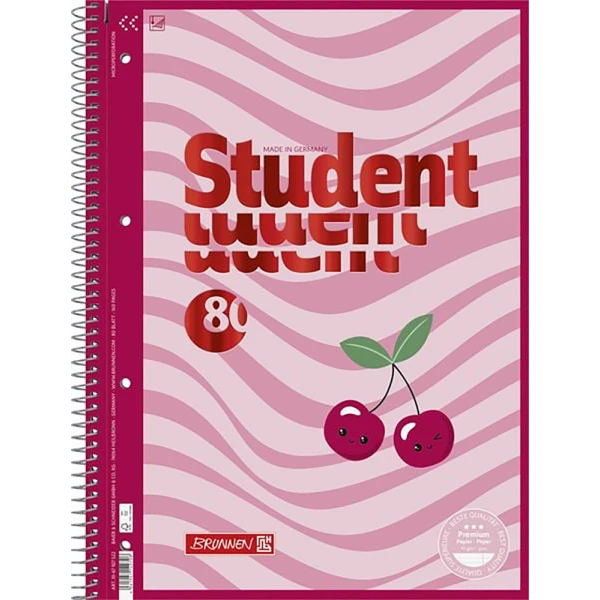 BRUNNEN A4 SPIRAL NOTEBOOK 80 SHEETS – FRUITY LOVE
