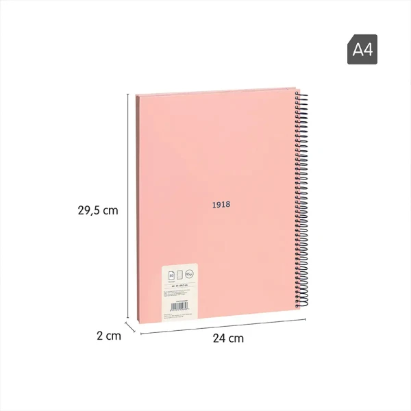 MILAN ΤΕΤΡΑΔΙΟ ΣΠΙΡΑΛ A4 80 ΦΥΛΛΑ COLLECTION ΡΟΖ