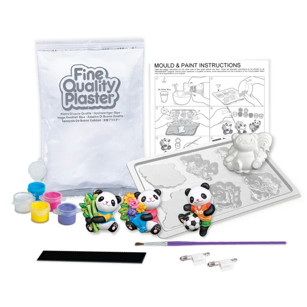 4M MOULD & PAINT CUTE PANDA MAGNETS & BADGES
