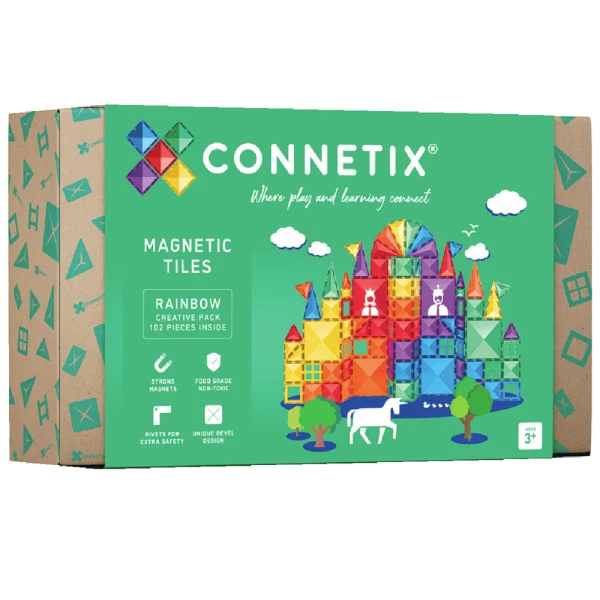 CONNETIX ΜΑΓΝΗΤΙΚΑ ΤΟΥΒΛΑΚΙΑ RAINBOW CREATIVE PACK 102 τεμ.