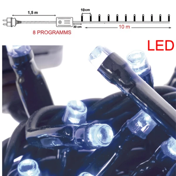 ΧΡΙΣΤΟΥΓΕΝΝΙΑΤΙΚΑ ΦΩΤΑΚΙΑ 100 LED ΕΞΩΤΕΡΙΚΟΥ ΠΡΑΣΙΝΟ/ΜΠΛΕ 10Μ ΠΡΟΓΡΑΜΜΑ