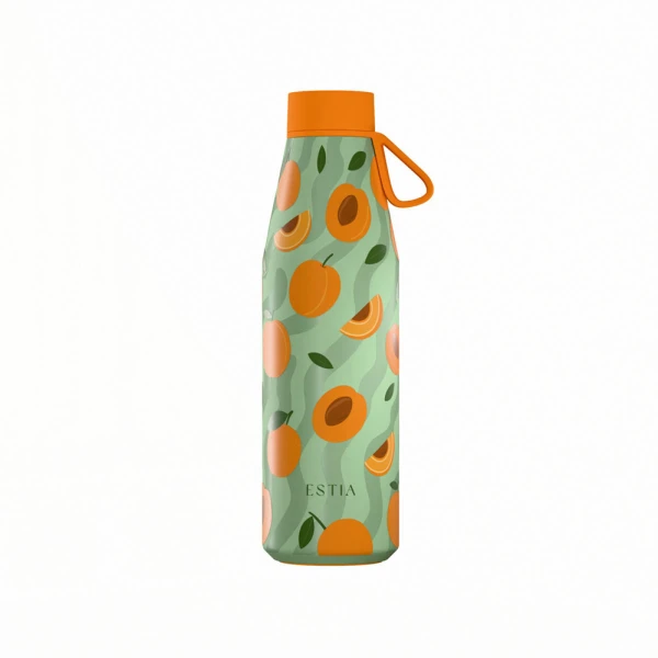 ESTIA HOME ART THERMAL FLASK FLOW SAVE THE AEGEAN 500ml PEACH GARDEN
