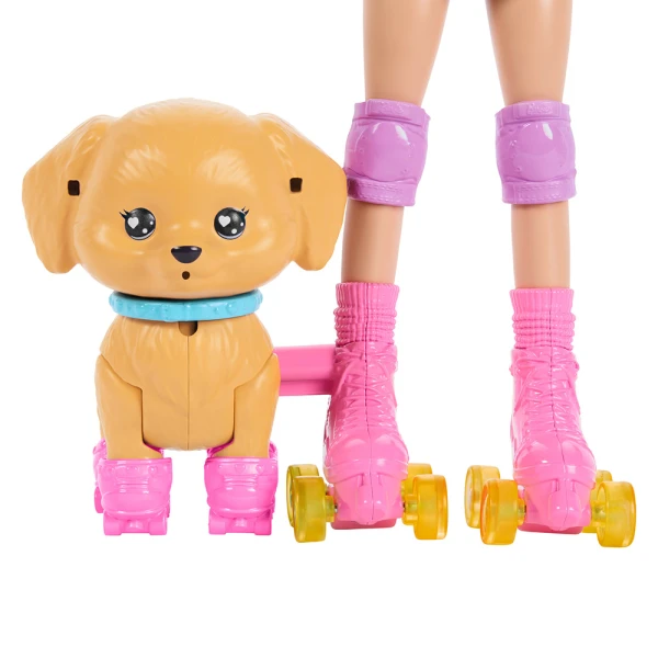 BARBIE DOLL ROLLER SKETES WITH PUPPY