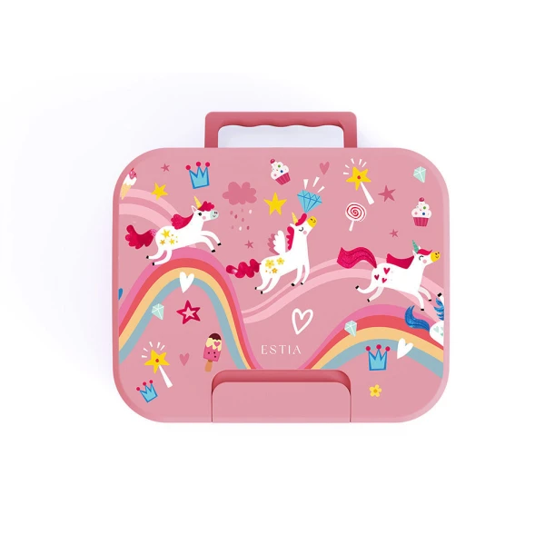 LUNCH BOX SAVE THE AEGEAN 950ml 3 STAINLESS STEEL REMOVABLE COMPARTMENTS RAINBOW DREAMS