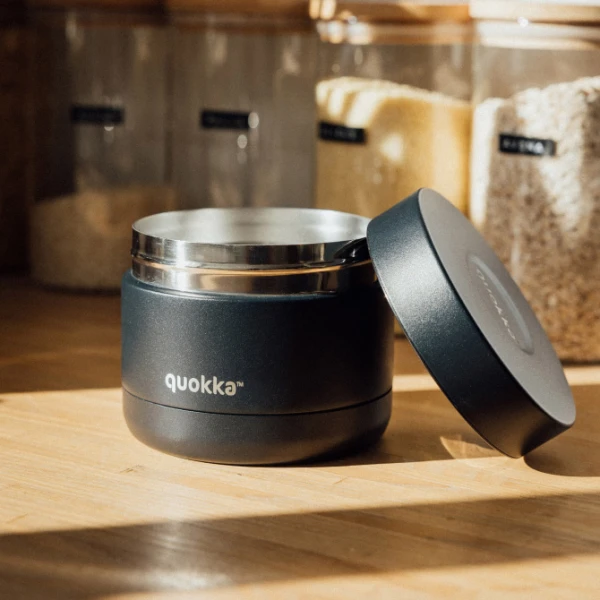 QUOKKA STAINLESS STEEL ΔΟΧΕΙΟ ΦΑΓΗΤΟΥ 600ml WHIM - BLACK
