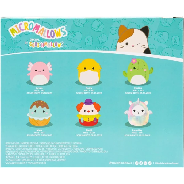MICROMALLOWS - ΣΕΤ 6 τεμ. ΛΟΥΤΡΙΝΑ 6εκ. SQUISHMALLOWS