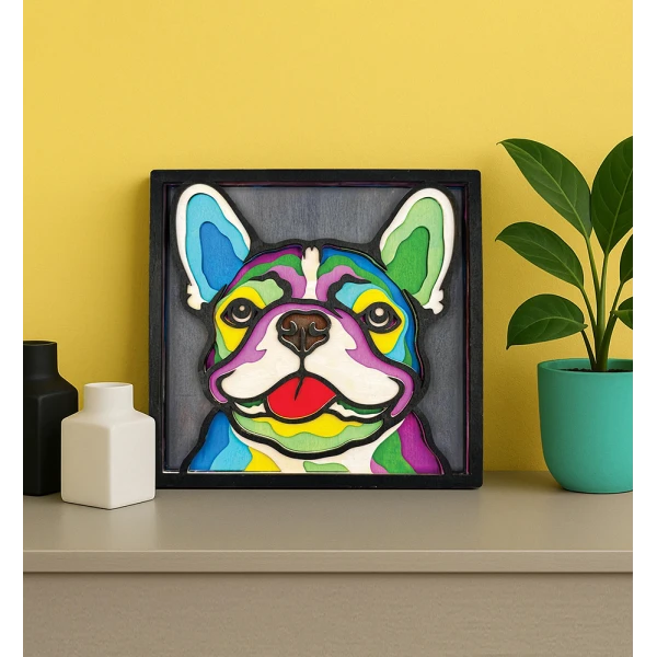 SPLAT PLANET ΞΥΛΙΝΗ 3D ΚΑΤΑΣΚΕΥΗ ΖΩΓΡΑΦΙΚΗΣ FRENCH BULLDOG