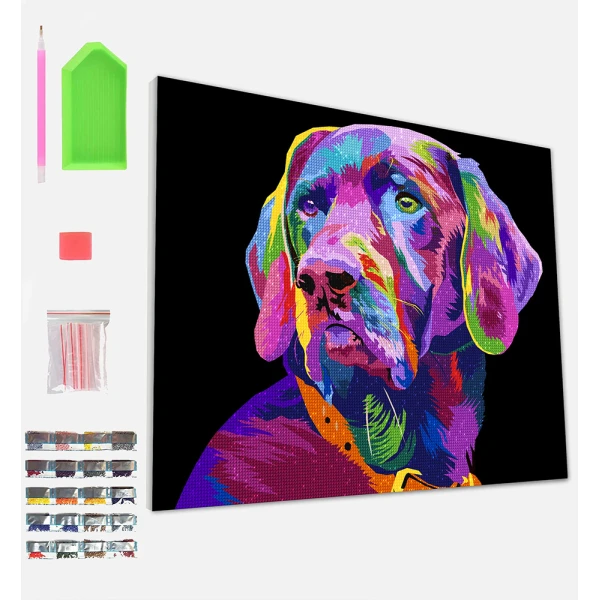 SPLAT PLANET ΣΕΤ DIAMOND PAINTING ΣΕ ΚΑΜΒΑ ΜΕ ΤΕΛΑΡΟ 30Χ40 εκ. DOG