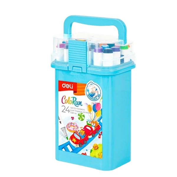 DELI ΜΑΡΚΑΔΟΡΟΙ ΣΧΕΔΙΟΥ ΔΙΠΛΗ ΜΥΤΗ WASHABLE ΣΕ ΠΛΑΣΤΙΚΗ ΘΗΚΗ 24 ΧΡΩΜΑΤΑ
