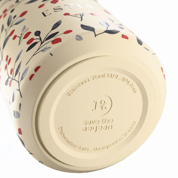 ESTIA HOME ART THERMOS PULSE SAVE THE AEGEAN 500ml BLOOM BEIGE