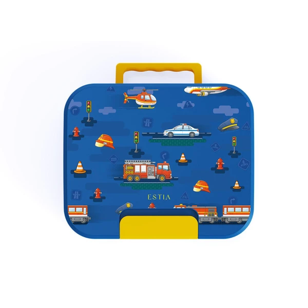 LUNCH BOX SAVE THE AEGEAN 950ml 3 STAINLESS STEEL REMOVABLE COMPARTMENTS CITY HEROES
