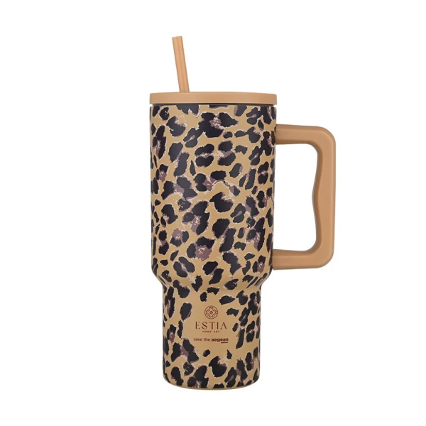 ESTIA HOME ART ΘΕΡΜΟΣ 900ml XL ΜΕ ΚΑΛΑΜΑΚΙ - SPOTTED PROWL