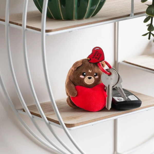 LEGAMI KEY RING SUPER SOFT TINY PLUSH TEDDY BEAR ALWAYS IN MY HEART